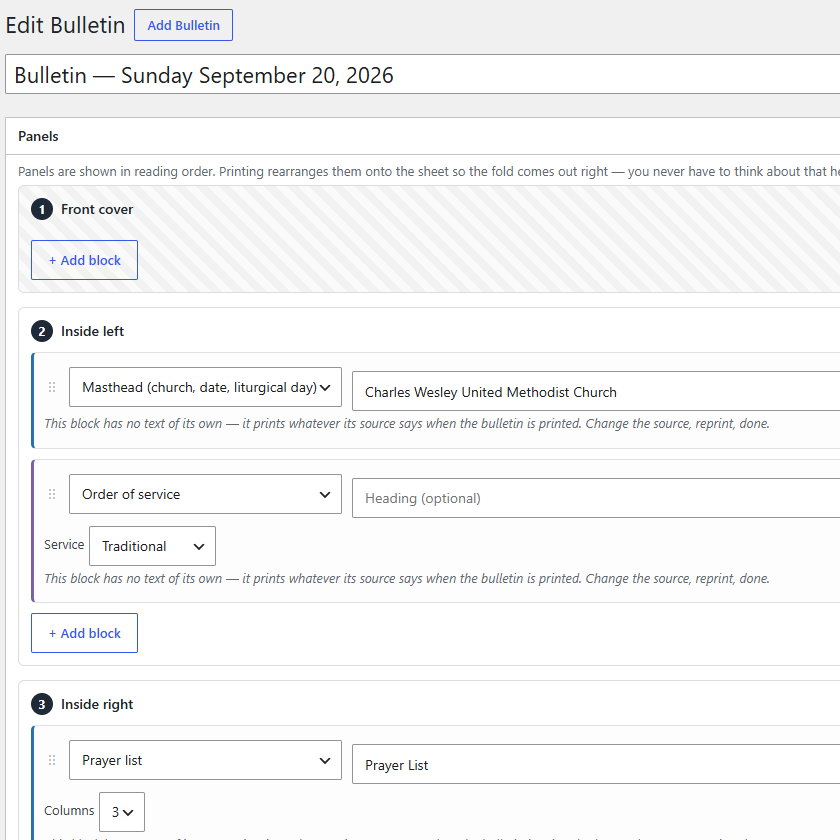 Mosaic Bulletin